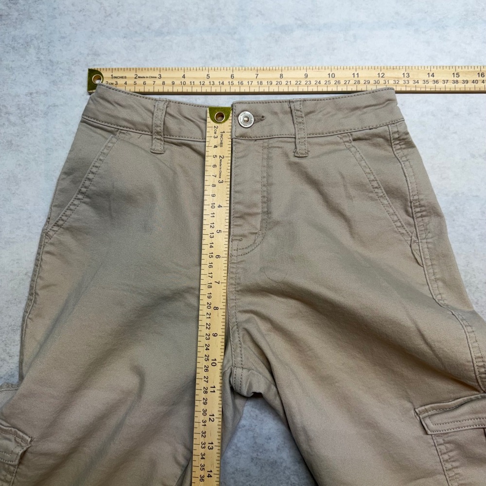 Wax Jean Collection Khaki Cargo Pants Wide Leg Y2K Skater Tan Size 0/24 - Picture 5 of 7